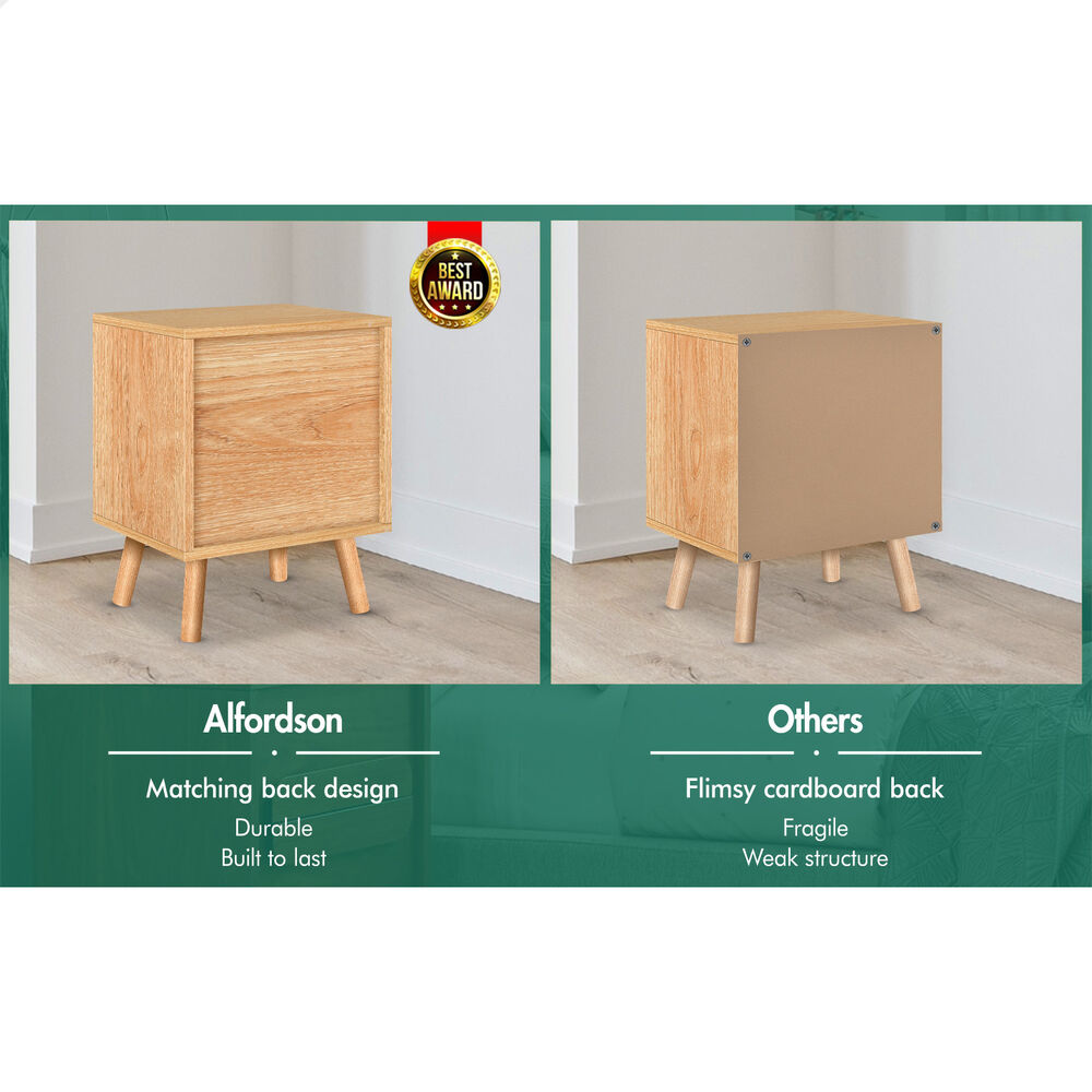 ALFORDSON Bedside Table RGB LED Nightstand 1/2/3 Drawers Side Table Storage - Picture 81 of 521