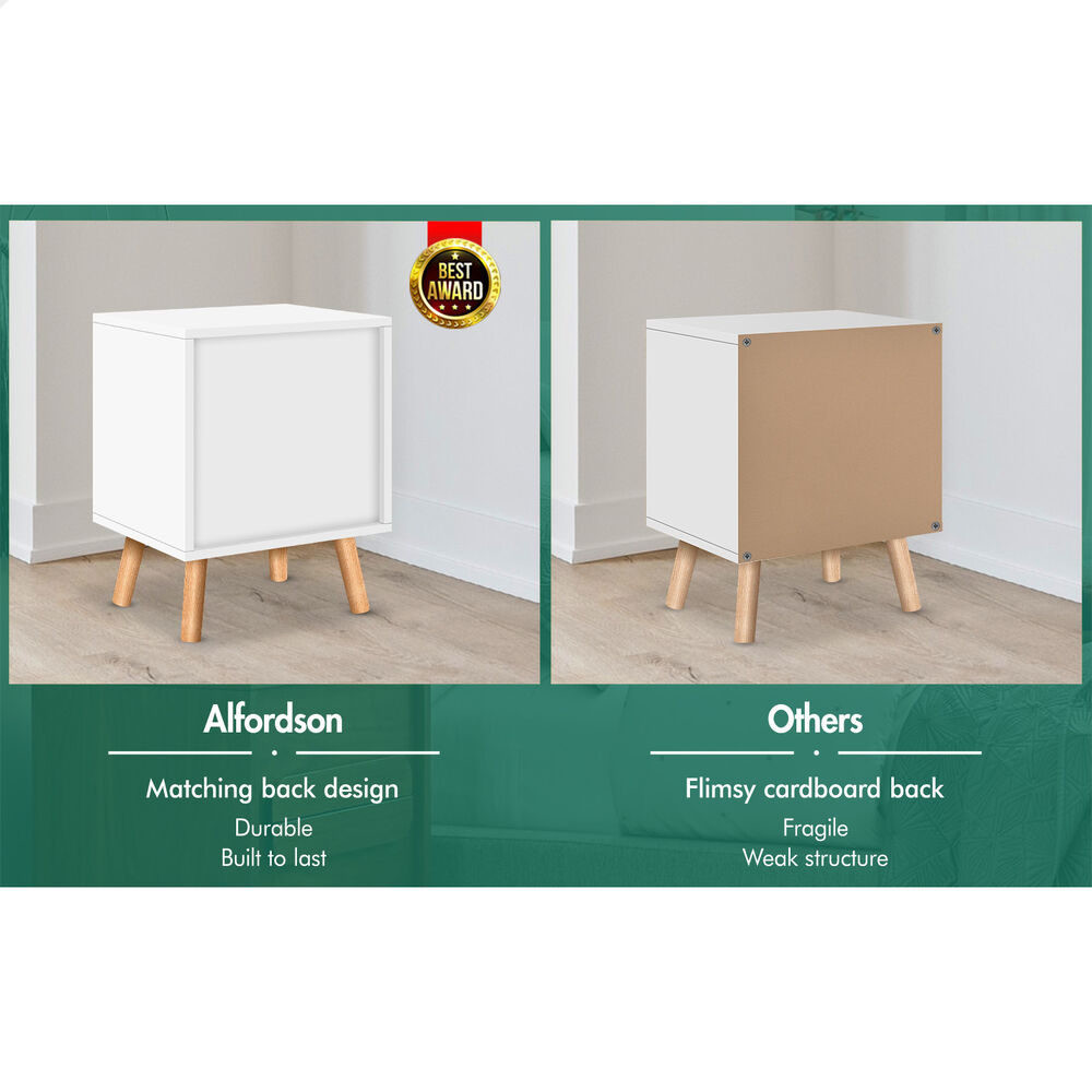 ALFORDSON Bedside Table RGB LED Nightstand 1/2/3 Drawers Side Table Storage - Picture 87 of 521