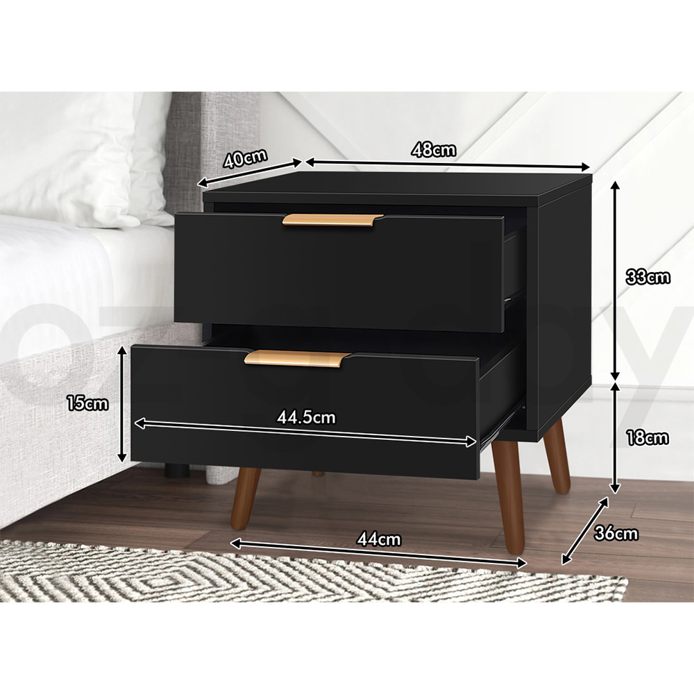 ALFORDSON Bedside Table RGB LED Nightstand 1/2/3 Drawers Side Table Storage - Picture 294 of 521