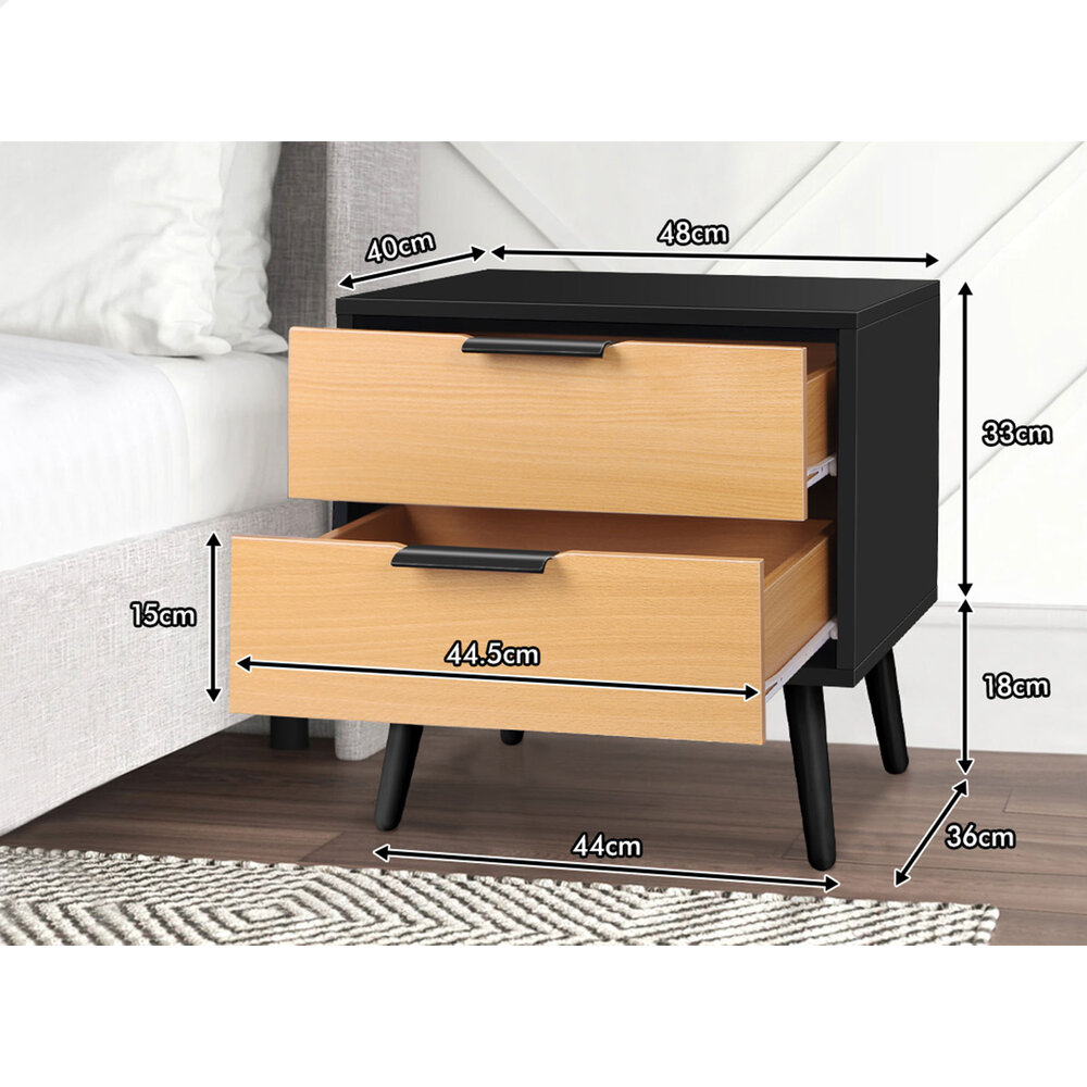 ALFORDSON Bedside Table RGB LED Nightstand 1/2/3 Drawers Side Table Storage - Picture 312 of 521