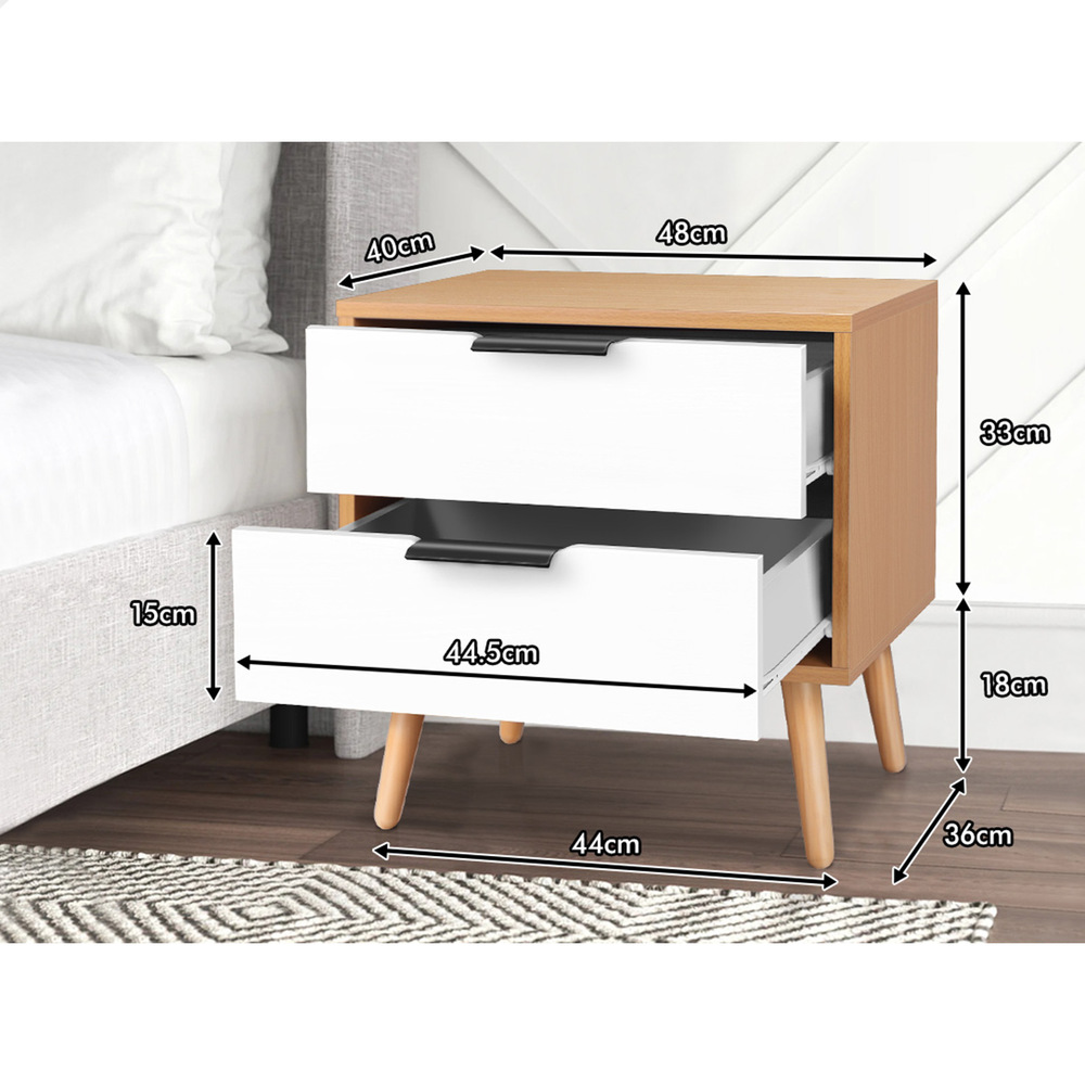 ALFORDSON Bedside Table RGB LED Nightstand 1/2/3 Drawers Side Table Storage - Picture 300 of 521