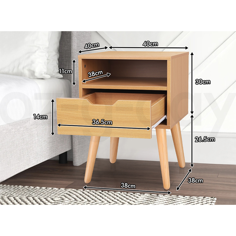 ALFORDSON Bedside Table RGB LED Nightstand 1/2/3 Drawers Side Table Storage - Picture 15 of 521