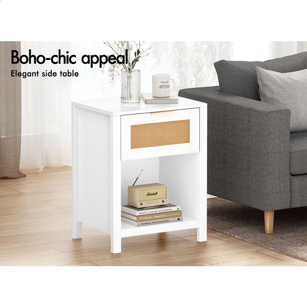 ALFORDSON Bedside Table RGB LED Nightstand 1/2/3 Drawers Side Table Storage - Picture 184 of 521