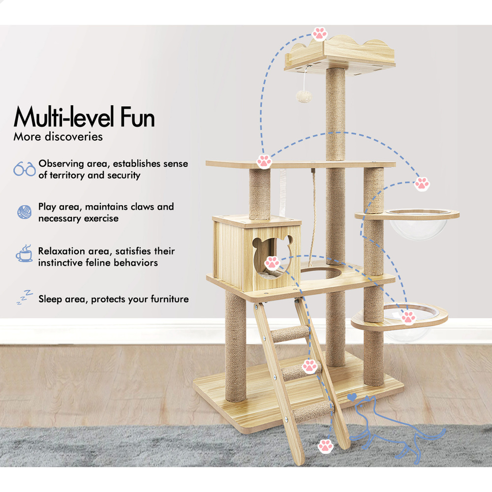 BEASTIE Cat Tree Scratching Post Scratcher Tower Condo House Furniture Bed Stand - Picture 200 of 474