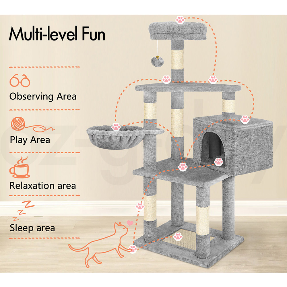 BEASTIE Cat Tree Scratching Post Scratcher Tower Condo House Furniture Bed Stand - Picture 124 of 474