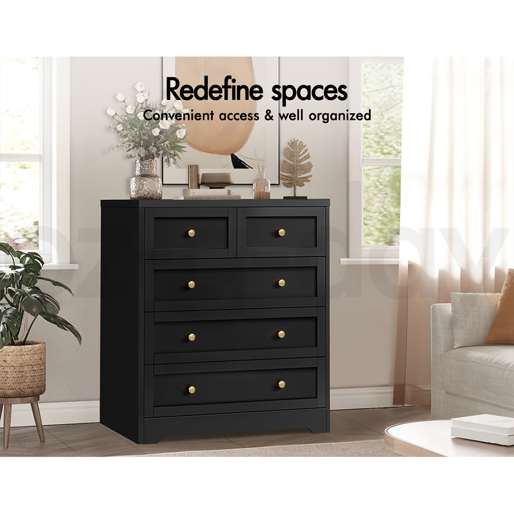 ALFORDSON 5 Chest of Drawers Hamptons Storage Cabinet Dresser Tallboy - Picture 13 of 34