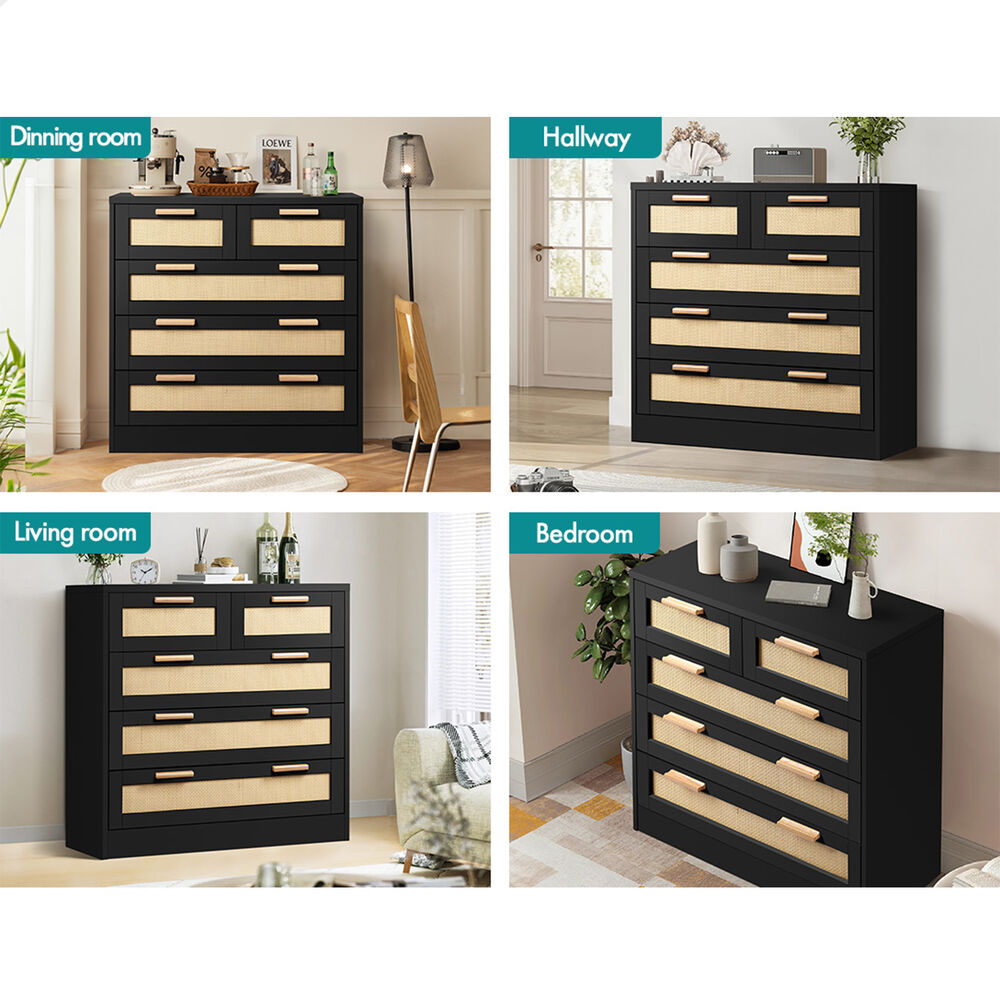ALFORDSON Bedside Table Chest of Drawers Bedroom Set Rattan Storage Cabinet - Picture 67 of 88