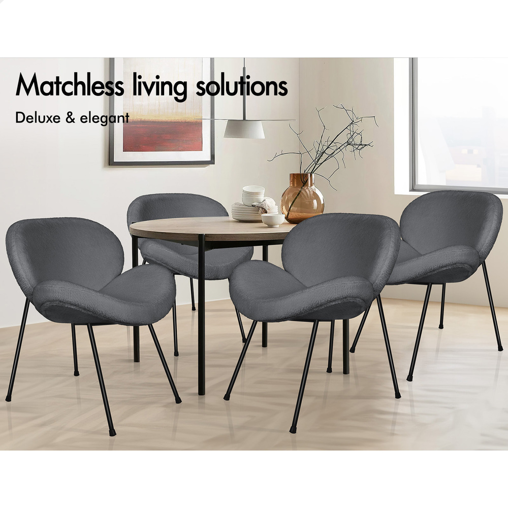 ALFORDSON Dining Chairs Kitchen Swivel PU Leather Sherpa Velvet Wooden x1/x2/x4 - Picture 7 of 592