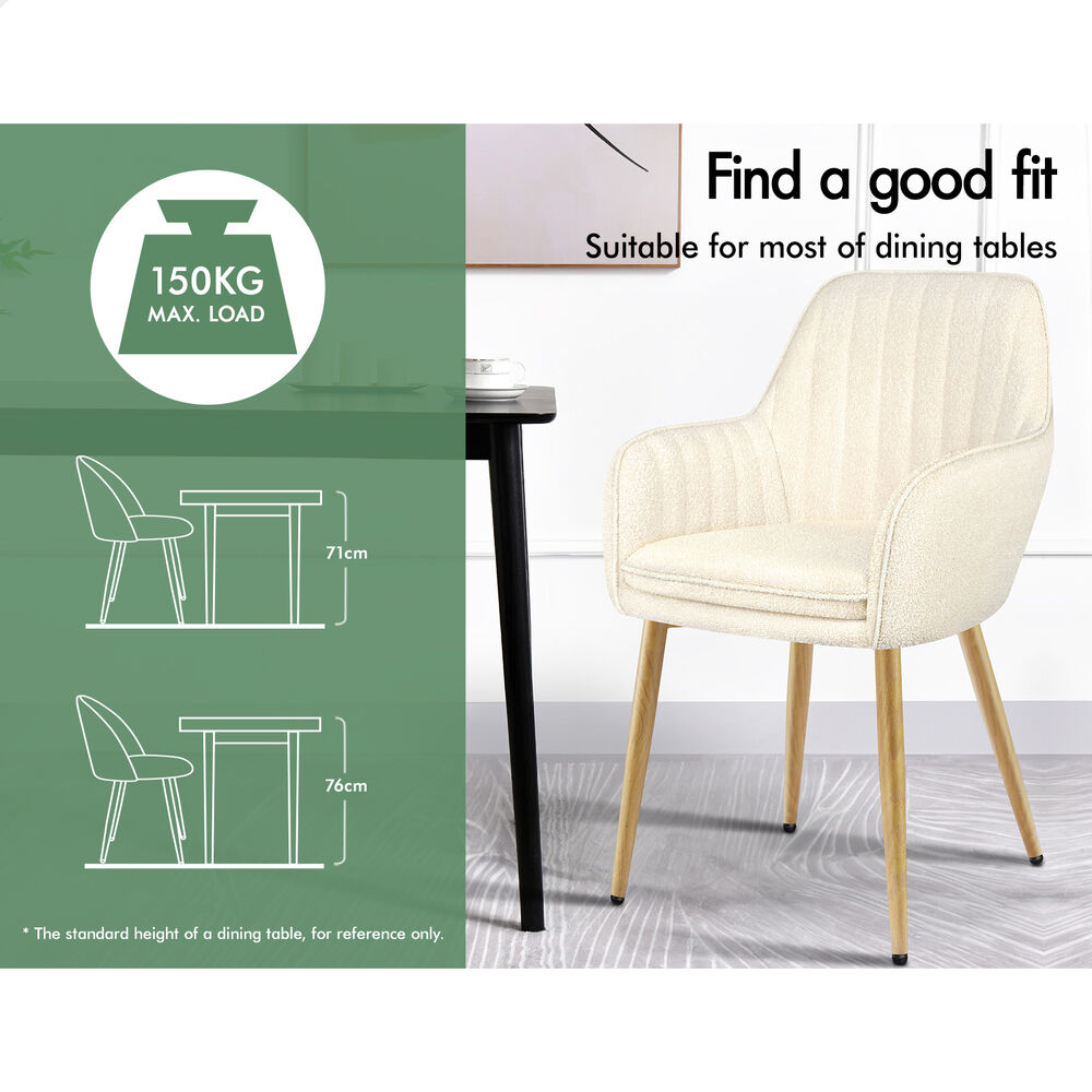 ALFORDSON 2/4x Armchair Dining Chair Kitchen Accent Sofa Couch Granular Velvet - Picture 16 of 90