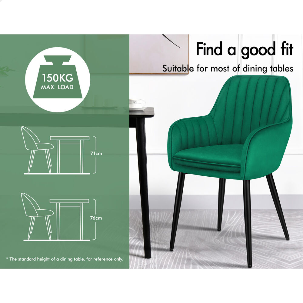 ALFORDSON 2/4x Armchair Dining Chair Kitchen Accent Sofa Couch Granular Velvet - Picture 27 of 90