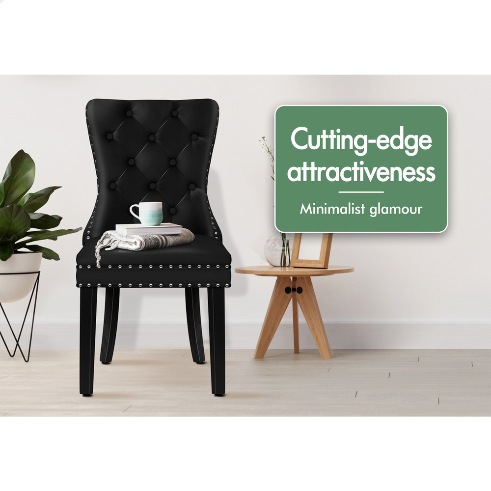 ALFORDSON 2x/4x Dining Chair Kitchen Padded Diamond Tufted Velvet Leather Fabric - Picture 5 of 114