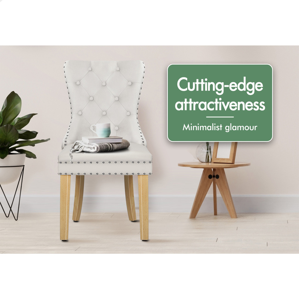 ALFORDSON 2x/4x Dining Chair Kitchen Padded Diamond Tufted Velvet Leather Fabric - Picture 57 of 114