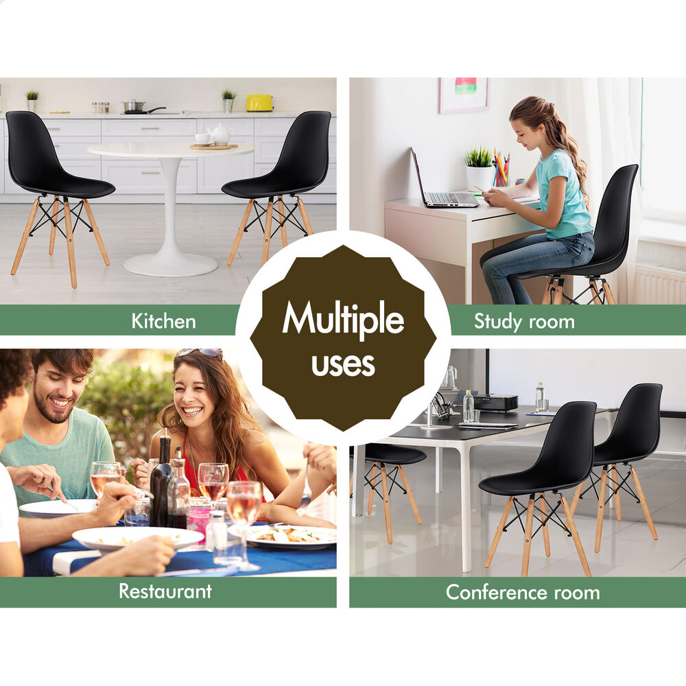 ALFORDSON 4x Dining Chairs Retro Steel Kitchen Lounge Cafe Side Solid Wood PP - Picture 16 of 68