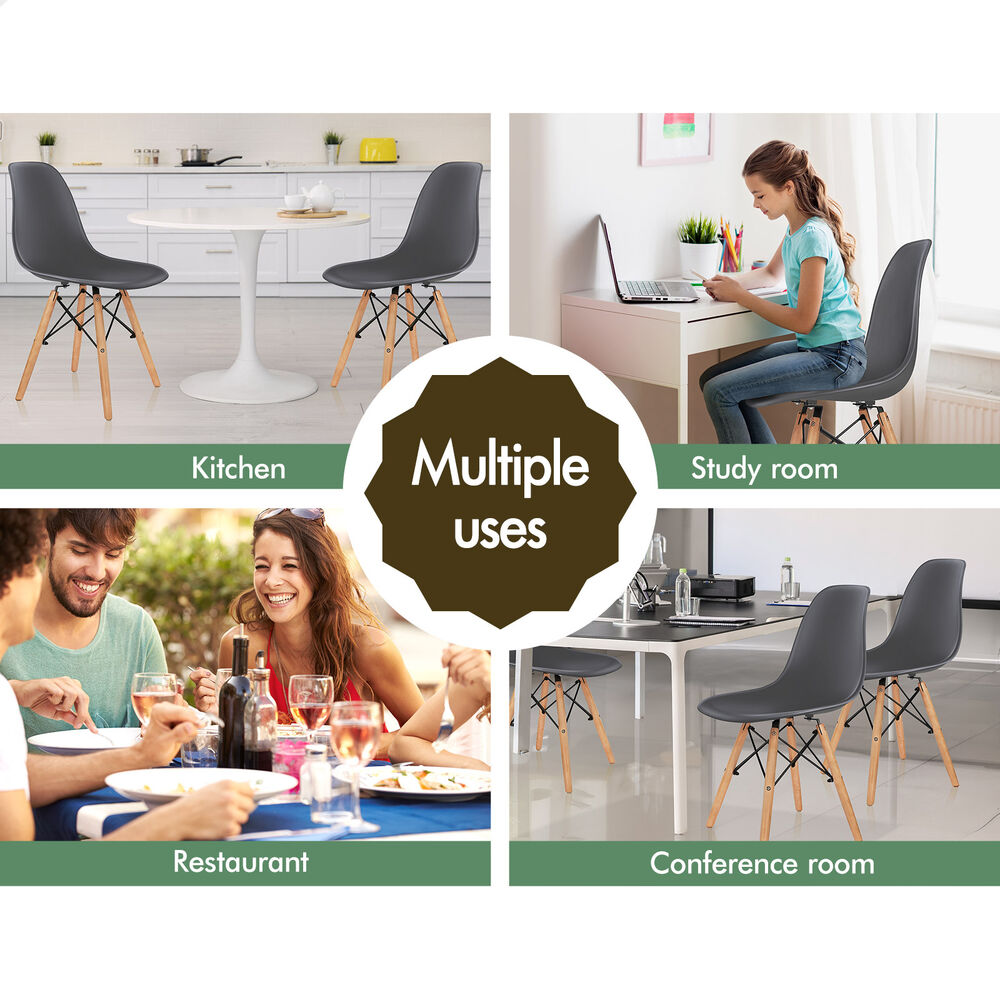 ALFORDSON 4x Dining Chairs Retro Steel Kitchen Lounge Cafe Side Solid Wood PP - Picture 27 of 68