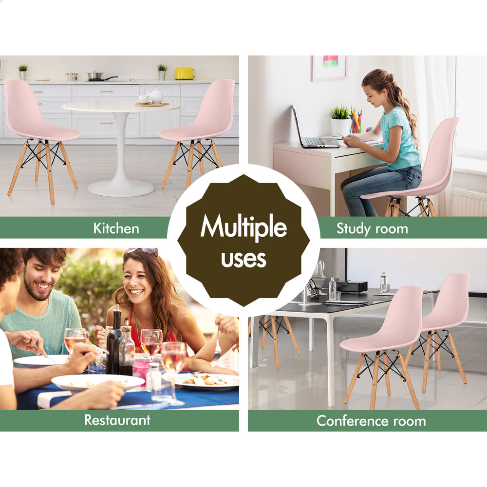 ALFORDSON 4x Dining Chairs Retro Steel Kitchen Lounge Cafe Side Solid Wood PP - Picture 38 of 68