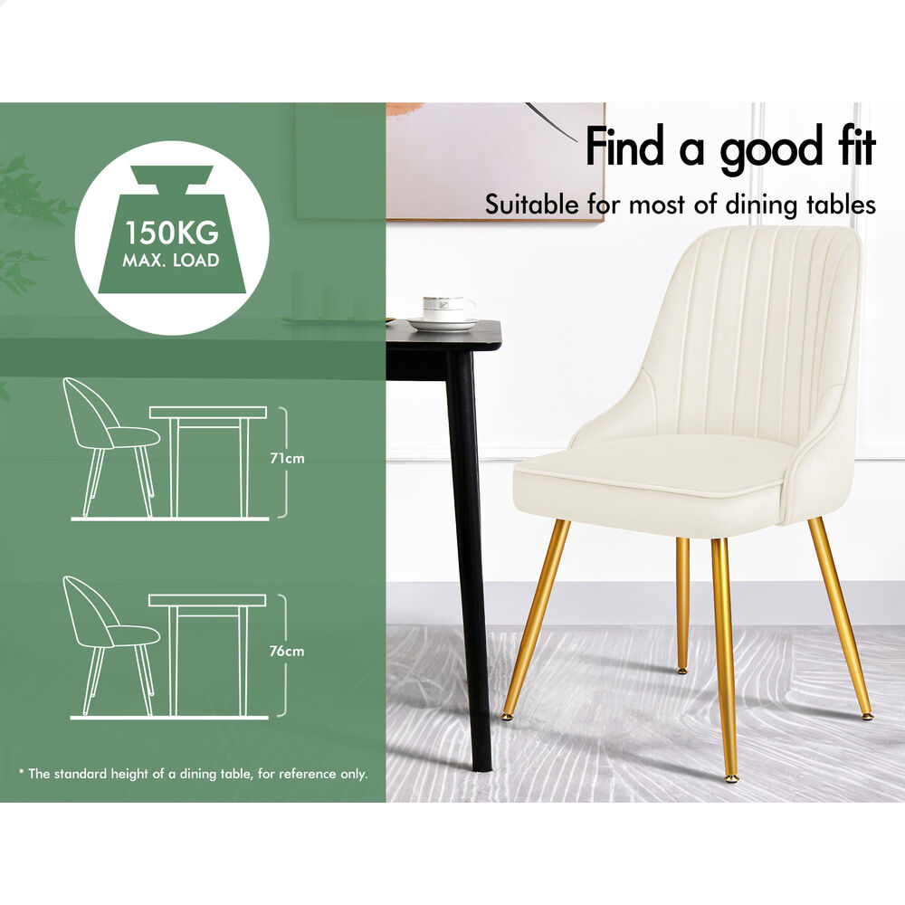 ALFORDSON Dining Chairs Kitchen Accent Lounge Padded Tufted Seat Velvet x2/x4 - Picture 27 of 121