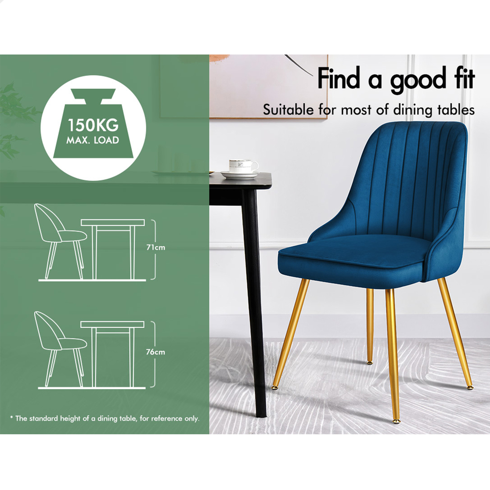 ALFORDSON Dining Chairs Kitchen Accent Lounge Padded Tufted Seat Velvet x2/x4 - Picture 58 of 121