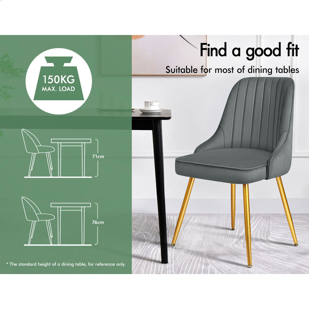 ALFORDSON Dining Chairs Kitchen Accent Lounge Padded Tufted Seat Velvet x2/x4 - Picture 16 of 121