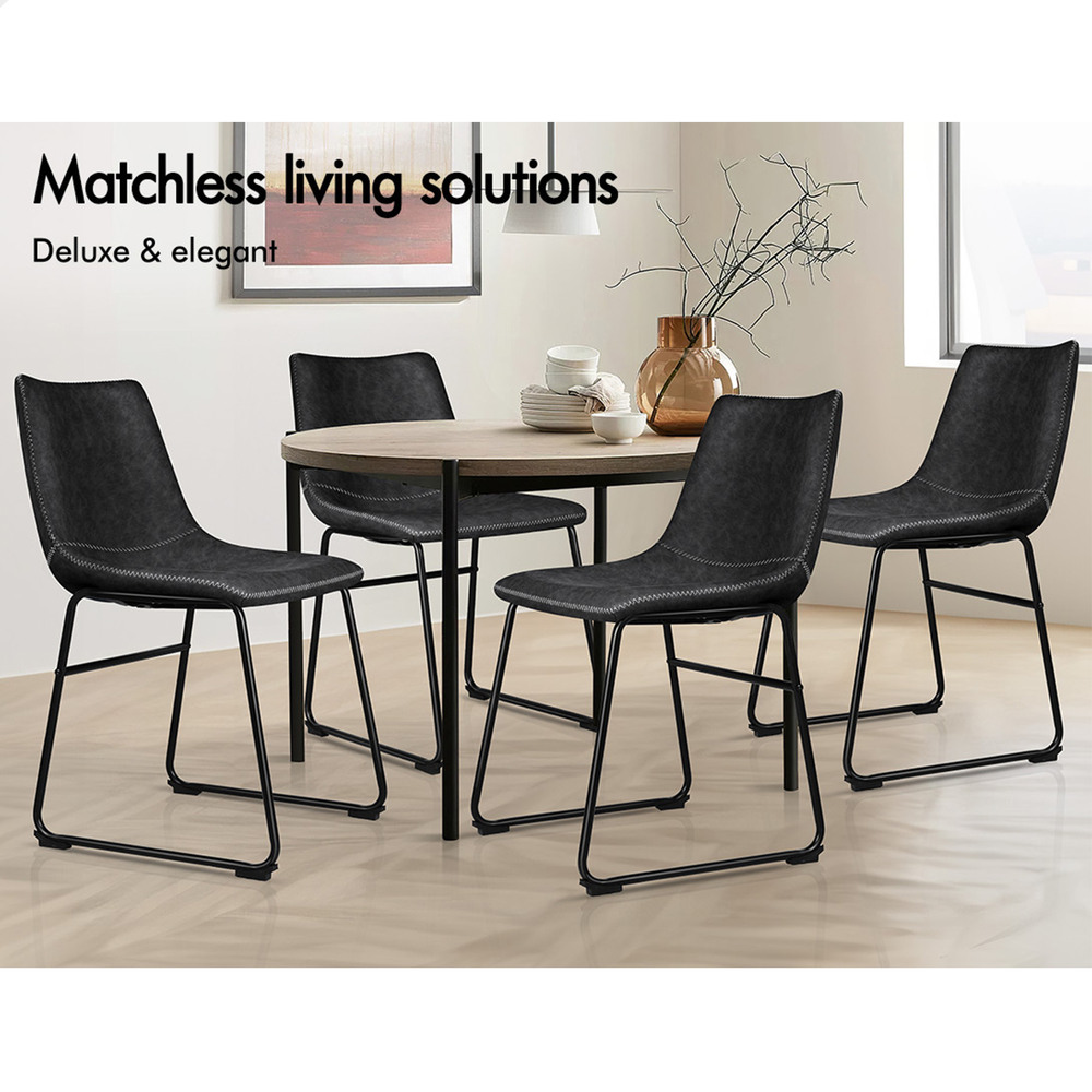 ALFORDSON Dining Chairs Kitchen Swivel PU Leather Sherpa Velvet Wooden x1/x2/x4 - Picture 511 of 592