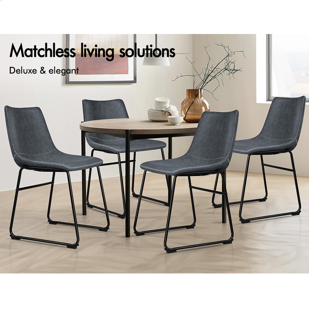 ALFORDSON Dining Chairs Kitchen Swivel PU Leather Sherpa Velvet Wooden x1/x2/x4 - Picture 547 of 592