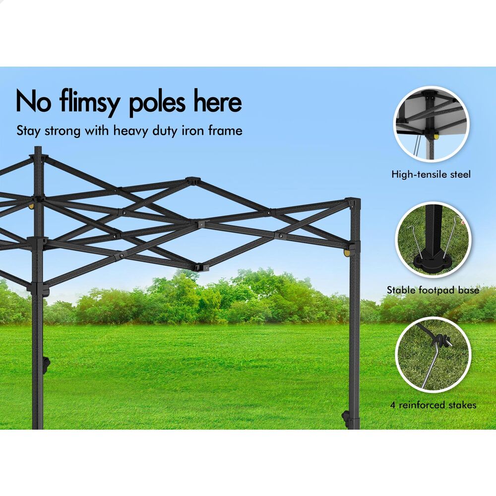 ALFORDSON Gazebo 3x3m Pop Up PE Mesh Marquee Outdoor Folding Tent Wedding Canopy - Picture 43 of 160