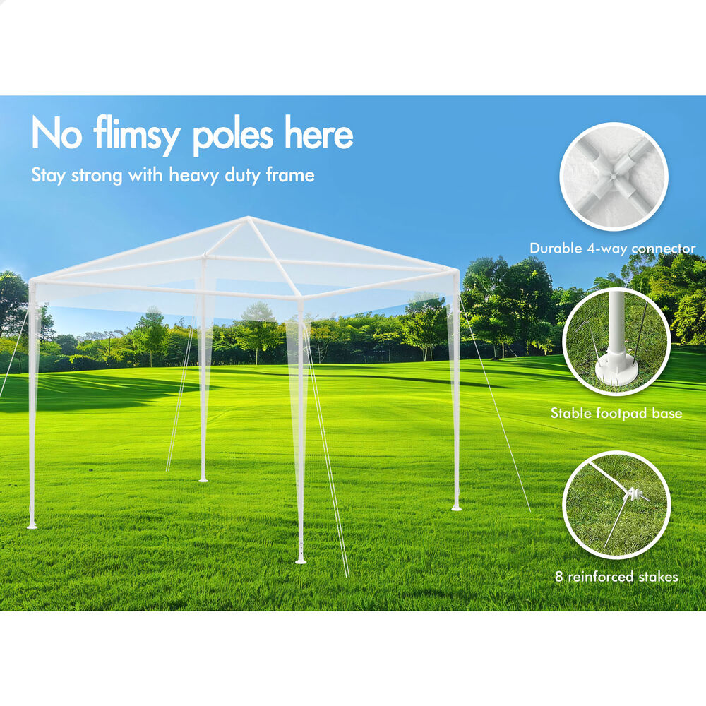 ALFORDSON Gazebo 3x3m Pop Up PE Mesh Marquee Outdoor Folding Tent Wedding Canopy - Picture 19 of 160