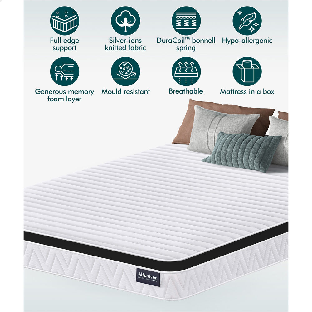 ALFORDSON Mattress Queen Double King Single Bed Euro Top Memory Foam Bedding - Picture 75 of 193
