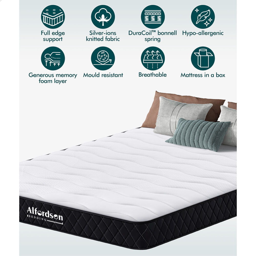 ALFORDSON Mattress Queen Double King Single Bed Euro Top Memory Foam Bedding - Picture 130 of 193