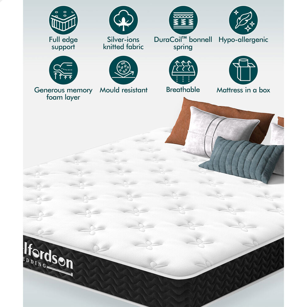 ALFORDSON Mattress Queen Double King Single Bed Euro Top Memory Foam Bedding - Picture 163 of 193