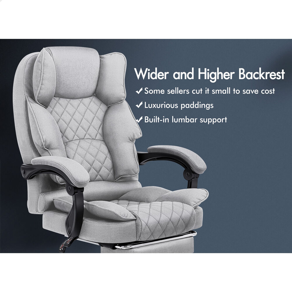 ALFORDSON Office Chair Executive Seat Fabric Racing Computer Work Recliner - Picture 102 of 111