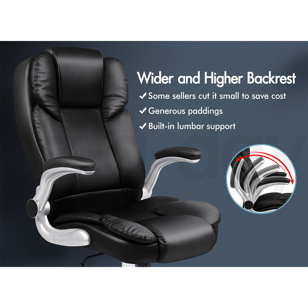 ALFORDSON Office Chair Executive Computer Gaming Leather Seat Racing Tilt - Picture 6 of 47