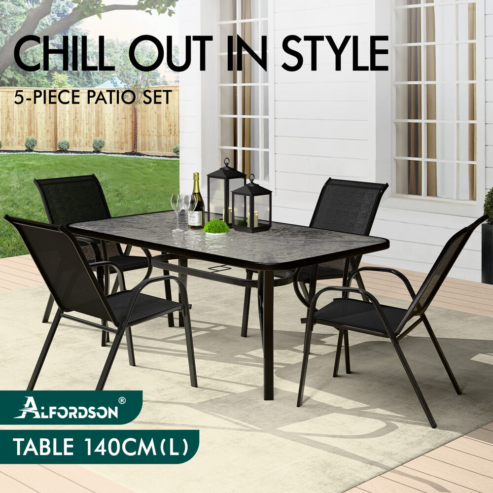ALFORDSON Outdoor Dining Set Table and Chairs Patio Bistro Set Garden Furniture - Picture 15 of 228