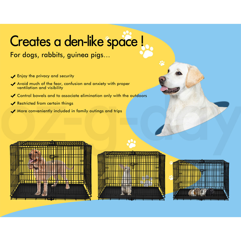 BEASTIE Dog Cage Pet Crate Kennel Cat Collapsible Metal Playpen 24"~ 48" Large - Picture 50 of 124