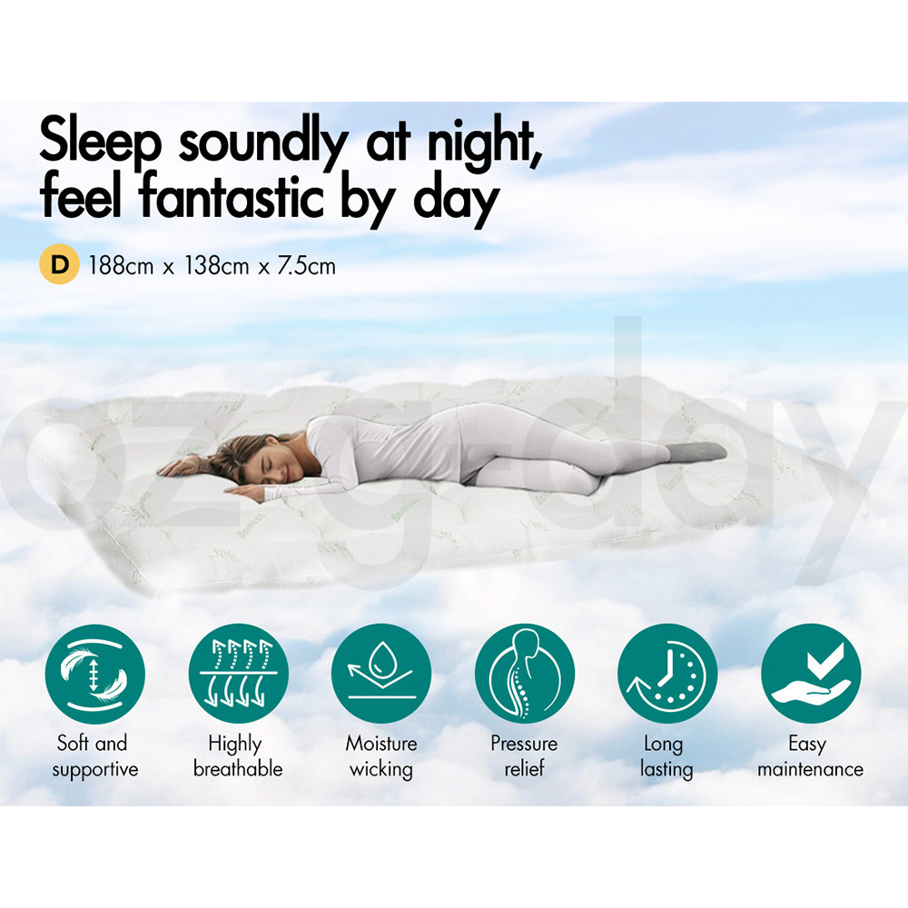 STARRY EUCALYPT Mattress Topper Pillowtop Luxury Bedding Mat Cover All Sizes 7cm - Picture 31 of 244