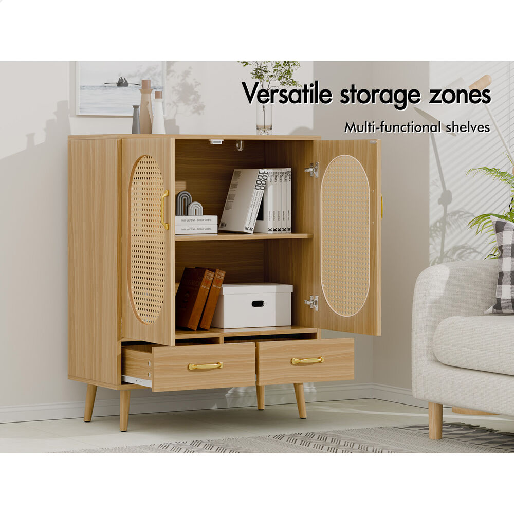 ALFORDSON Buffet Sideboard Storage Cabinet Rattan Fluted Doors Drawers Cupboard - Picture 39 of 48