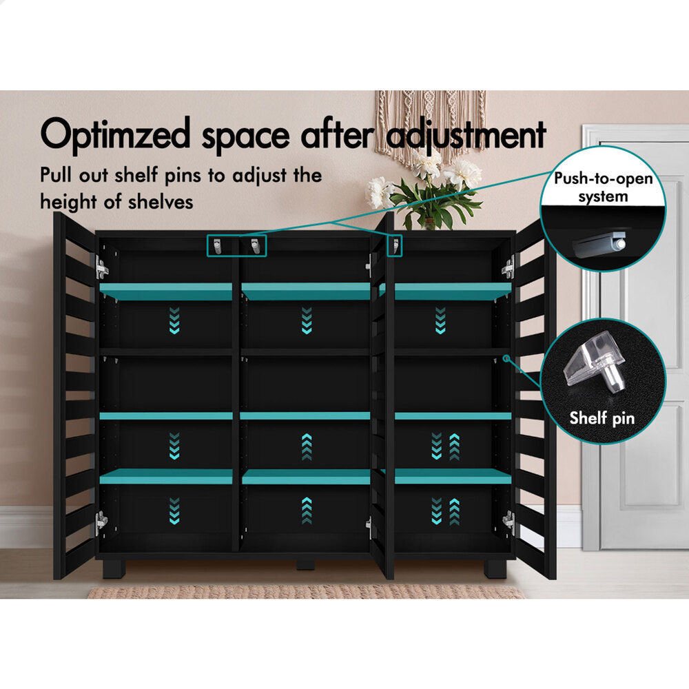 ALFORDSON Shoe Cabinet Storage Rack Drawer Organiser Shelf 21/30 Pairs Wood - Picture 59 of 92