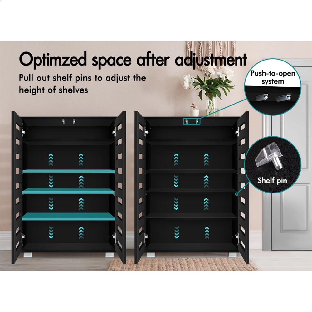 ALFORDSON Shoe Cabinet Storage Rack Drawer Organiser Shelf 21/30 Pairs Wood - Picture 11 of 92