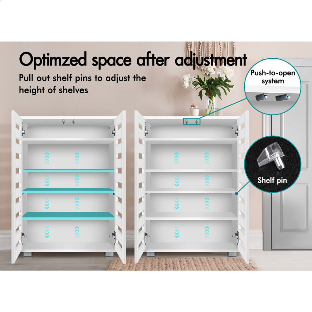 ALFORDSON Shoe Cabinet Storage Rack Drawer Organiser Shelf 21/30 Pairs Wood - Picture 47 of 92