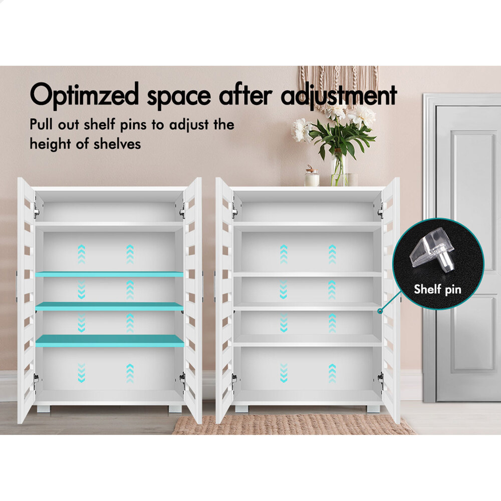 ALFORDSON Shoe Cabinet Storage Rack Drawer Organiser Shelf 21/30 Pairs Wood - Picture 23 of 92