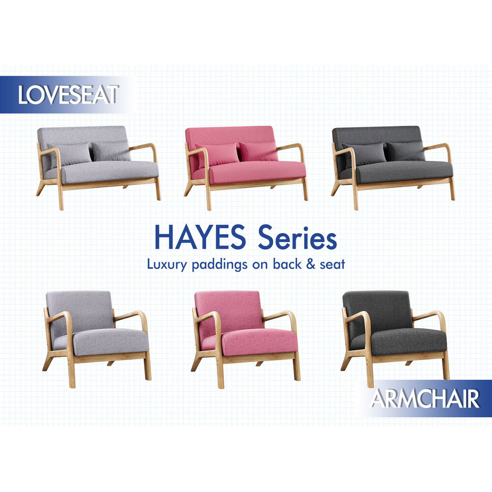 ALFORDSON 2 Seater Sofa Armchair Fabric Lounge Chair Accent Chair Loveseat Couch - Picture 51 of 84