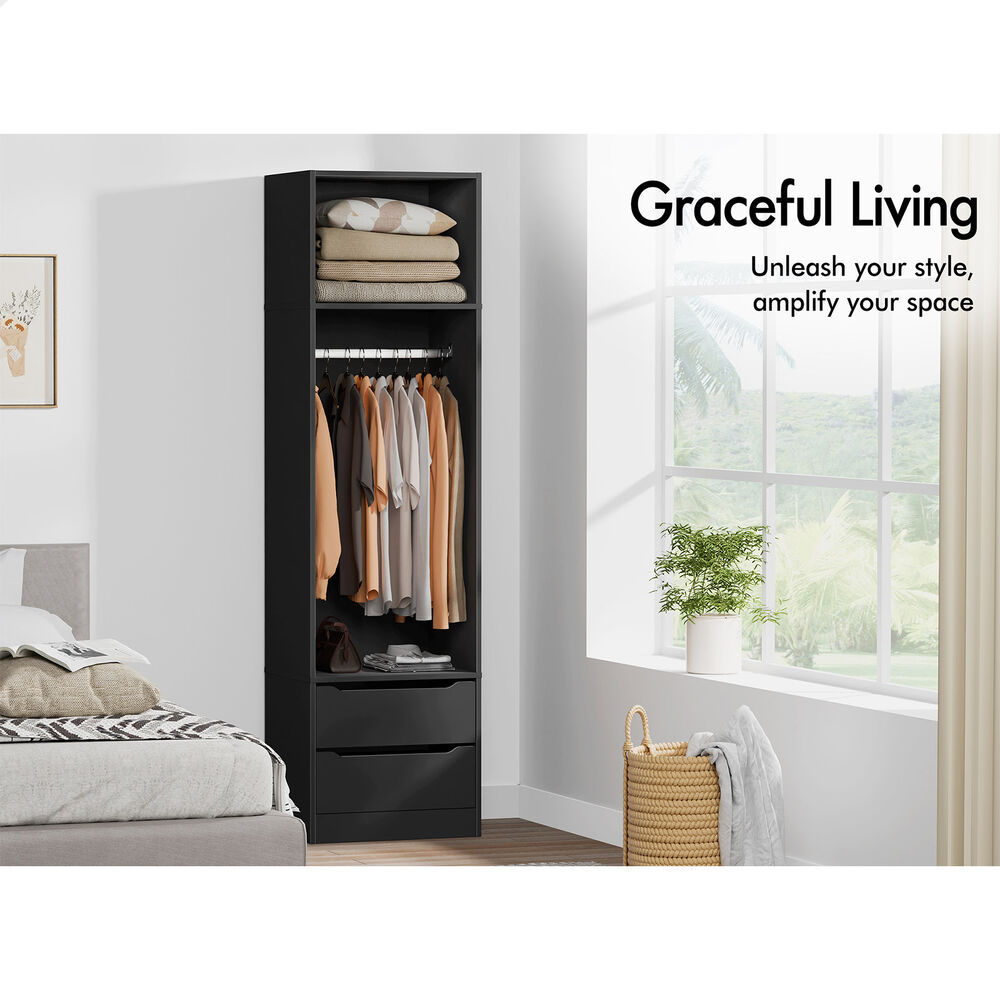 ALFORDSON Wardrobe Clothes Storage Organizer Closet Cabinet 2 Drawers Hanging - Picture 13 of 46