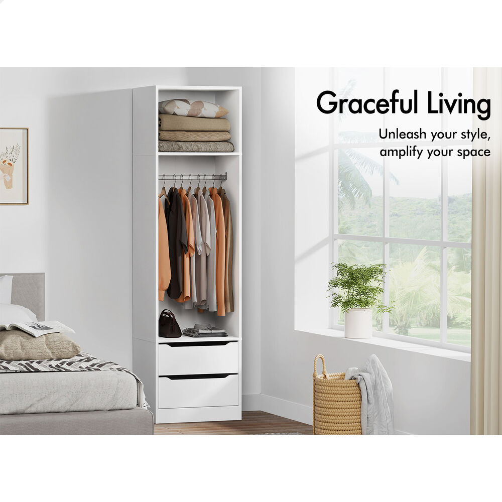 ALFORDSON Wardrobe Clothes Storage Organizer Closet Cabinet 2 Drawers Hanging - Picture 25 of 46