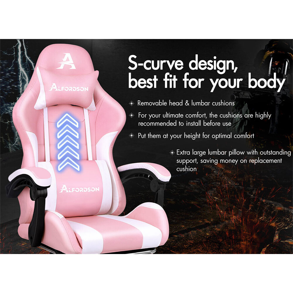 ALFORDSON Gaming Office Chair Extra Large Pillow Racing Executive