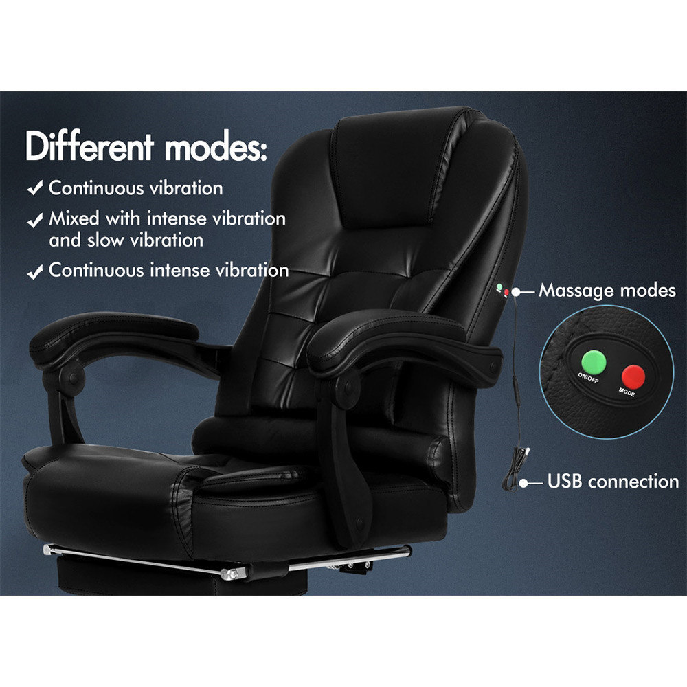 ALFORDSON Massage Office Chair with Footrest Executive Gaming Seat PU