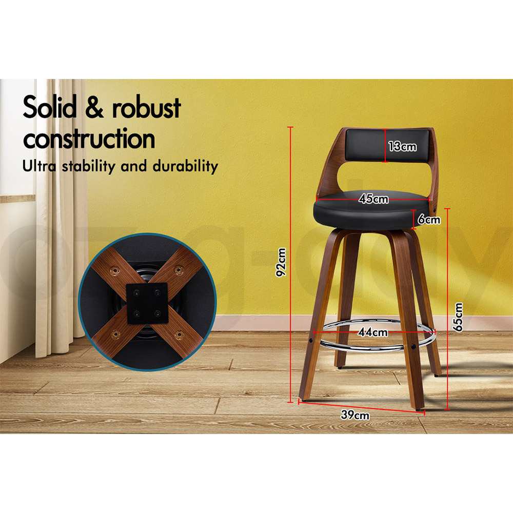 ALFORDSON Kitchen Bar Stools Wooden Swivel Leather Metal Dining Chair x2/x4 - Picture 164 of 1,020