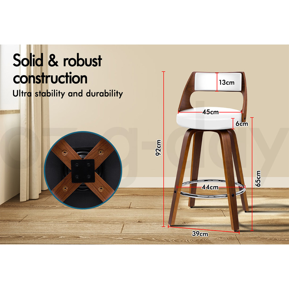 ALFORDSON Kitchen Bar Stools Wooden Swivel Leather Metal Dining Chair x2/x4 - Picture 204 of 1,020