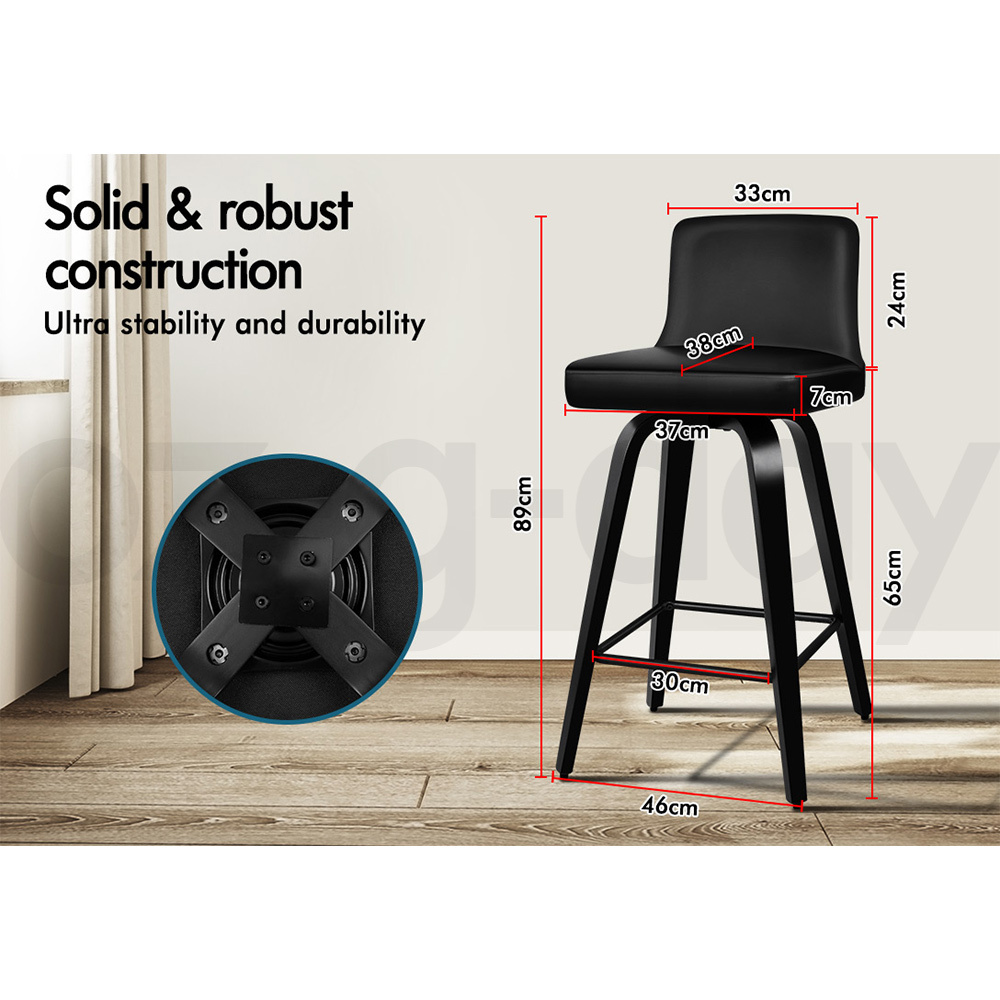ALFORDSON Kitchen Bar Stools Wooden Swivel Leather Metal Dining Chair x2/x4 - Picture 324 of 1,020