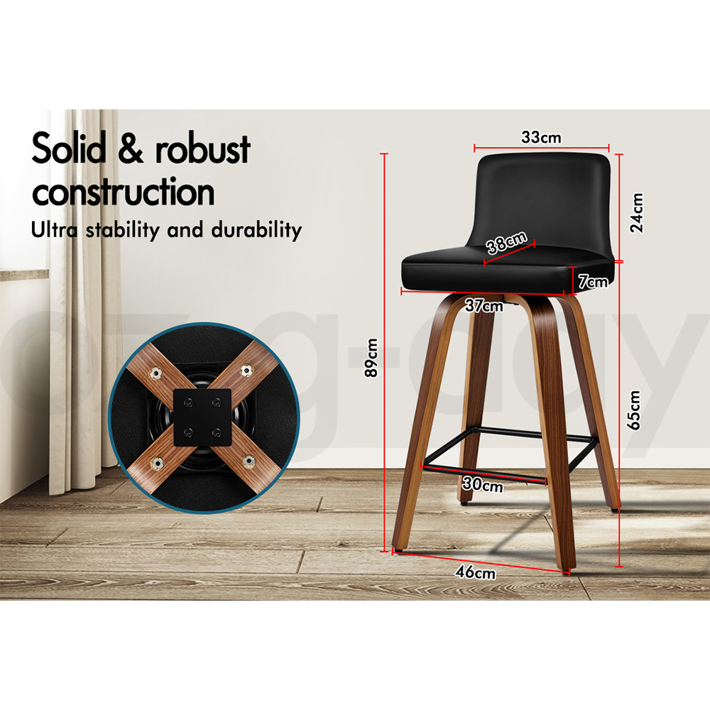 ALFORDSON Kitchen Bar Stools Wooden Swivel Leather Metal Dining Chair x2/x4 - Picture 364 of 1,020