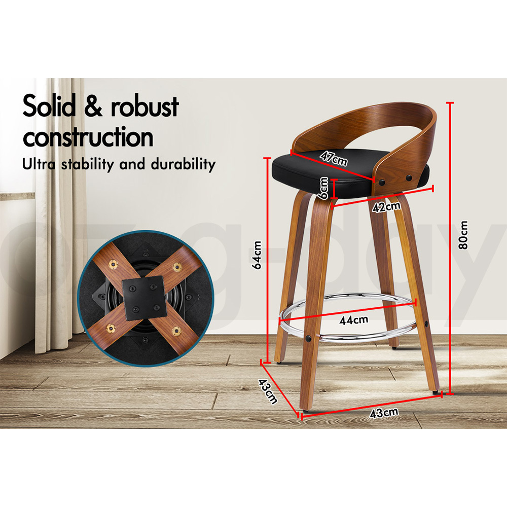 ALFORDSON Kitchen Bar Stools Wooden Swivel Leather Metal Dining Chair x2/x4 - Picture 388 of 1,020