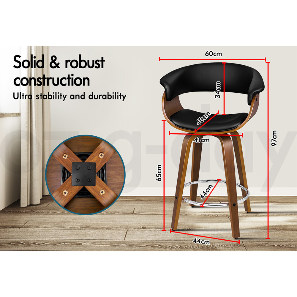 ALFORDSON Kitchen Bar Stools Wooden Swivel Leather Metal Dining Chair x2/x4 - Picture 968 of 1,020